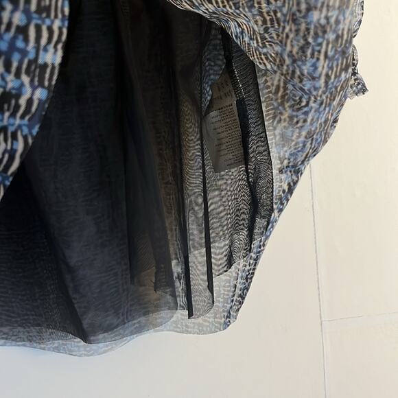 Anthropologie Gretchen Smocked Tunic Size M Blue Black Sheer Fairy Whimsigoth - Picture 6 of 11